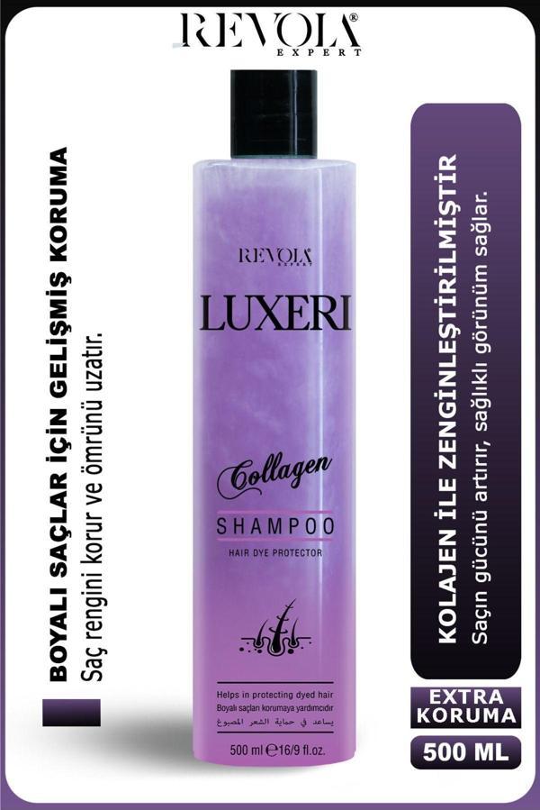 Revola Expert Luxeri Kolajen Şampuan - Boyalı Saçlar İçin Renk Koruma Ve Güçlendirilmiş Sağlıklı Görünüm 500 Ml - Image 1