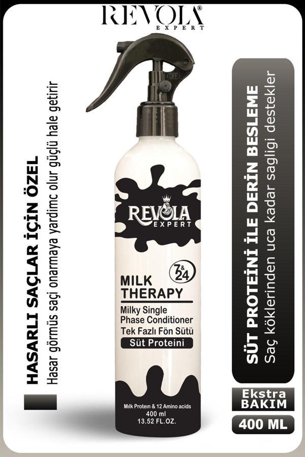 Revola Expert Hasarlı Saçlar İçin Ekstra Bakım Sağlayan Proteinli Milk Therapy Fön Suyu Onarıcı Saç Bakım Spreyi - Image 1