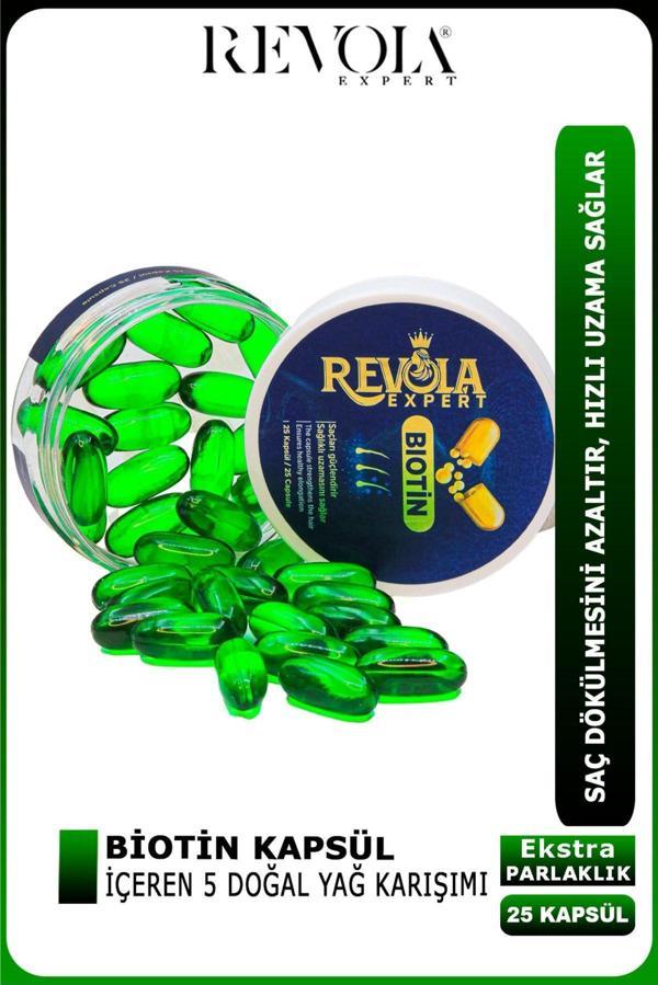 Revola Expert Biotin Kapsül İçeren 5 Doğal Yağ Karışımı, Saç Dökülmesini Azaltır Ve Ekstra Parlaklık Kazandırır - Image 1