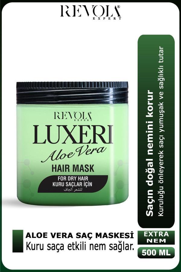 Revola Expert Luxeri Aloe Vera Saç Maskesi, Kuru Saçları Nemlendirir Ve Yumuşak, Sağlıklı Görünüm Kazandırır 500Ml - Image 1