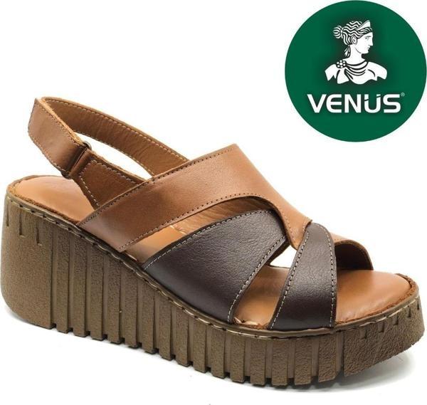 Venüs Morgen Hakiki Deri Comfort Ortopedik Kadın Sandalet - Image 1