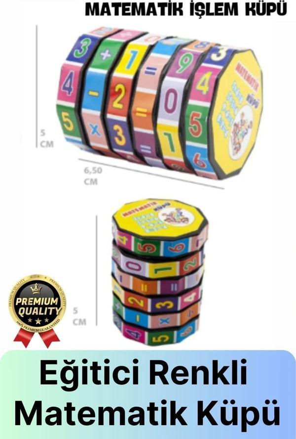 Çok Amaçlı Çocuk Eğlenceli Eğitici Öğretici Zeka Gelişimini Destekleyen Renkli Temel Matematik Küpü - Image 1