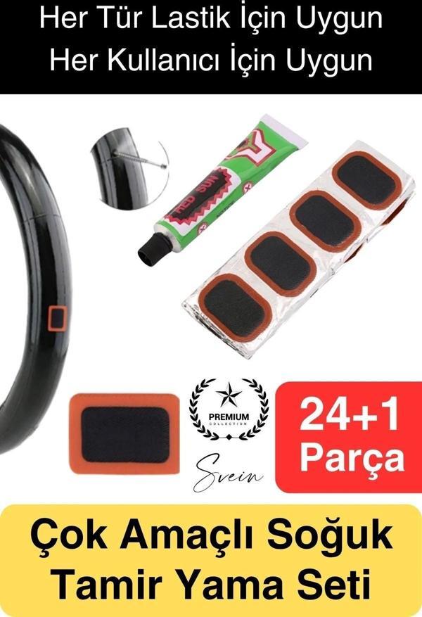 Ekstra Güçlü Araba Bisiklet Motosiklet Soğuk Yama Lastik Tamir Yaması Seti 24 Parça Kolay Pratik - Image 1