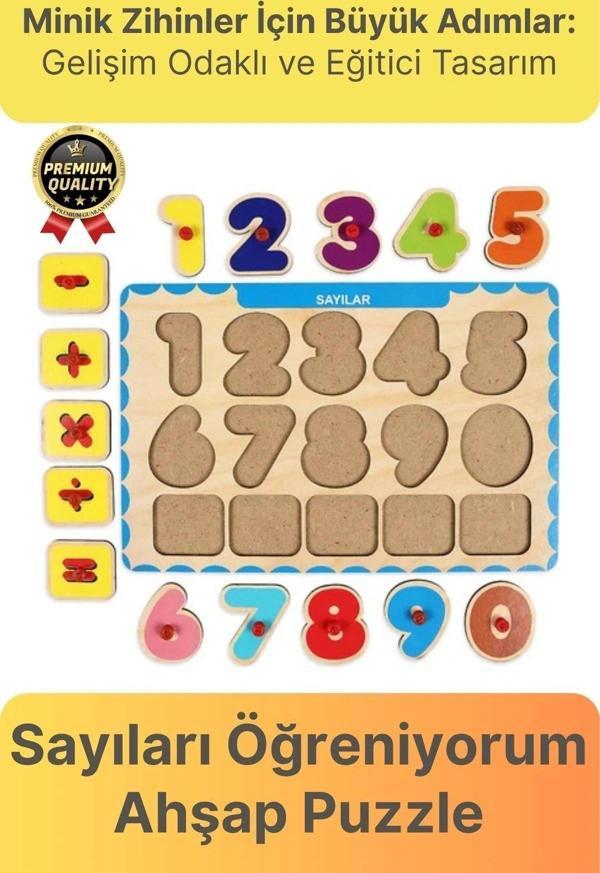 Yeni Seri Çocuk Ebeveyn Eğlenceli Eğitici Öğrenme Destekli Sayılar Yapboz Ahşap Tutmalı Puzzle - Image 1