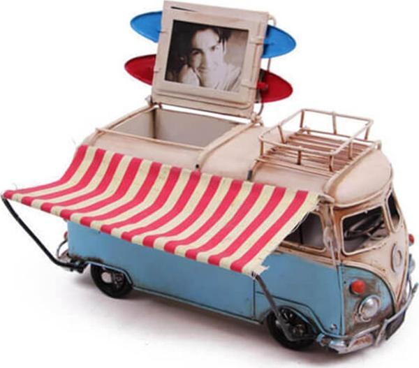 Dekoratif Metal Minibüs Çerçeveli, Kalemlik ve Tenteli 1310E-4122 Model-M36 - Image 1
