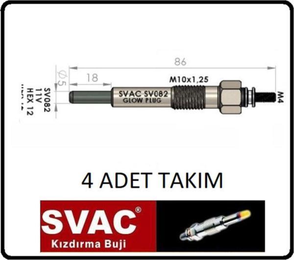 Kızdırma Bujisi Familia Astra Combo Corsa 1.5d 1.7d-sv082 4 Adet Oem No: 1214043 - Image 1