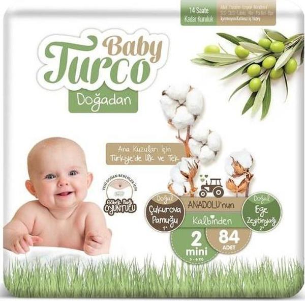 Baby Turco Bebek Bezi 2 Numara Mini 3-6 Kg 84 Adet - Image 1