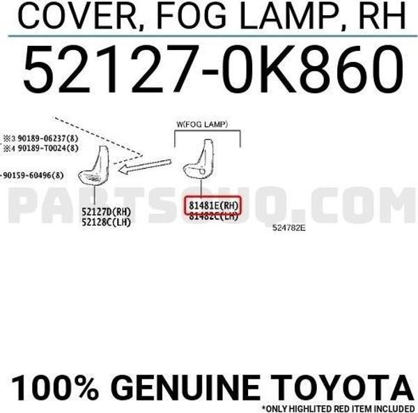 Sis Lamba Kapağı Hilux 2020 Sonrası Adventure-Hı-Cruıser Sağ Sis Delikli (Oem No:521270K860) - Image 1