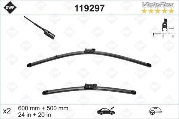 Sılecek Süpürgesı Ön Takım 600 / 500 Mm Vw A4-A5-Q3-Q5-Macan Bm 08- (Oem No: 8K1998002) - Image 1