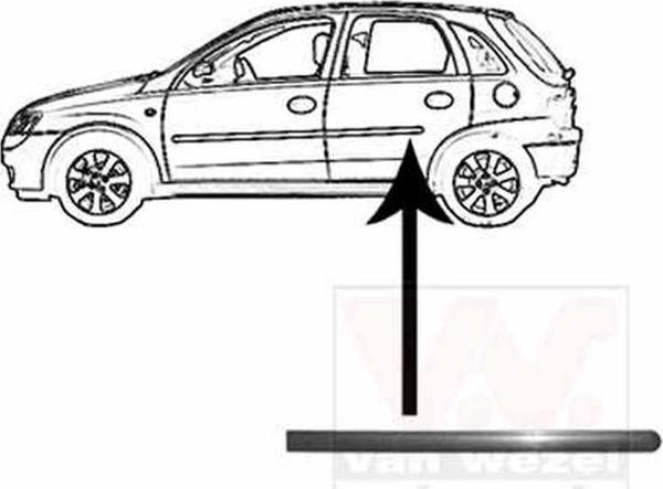 2000-2003 Opel Corsa C Arka Kapı Bandı Sol Siyah 5 Kapı (Adet) (Oem No:5171010) - Image 1