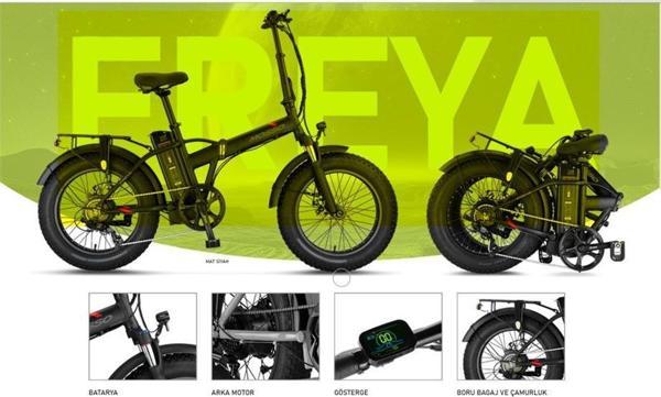 MOSSO FREYA ELEKTRİKLİ KATLANIR BİSİKLET 420H HYD 20 JANT 7 VİTES SİYAH - Image 1