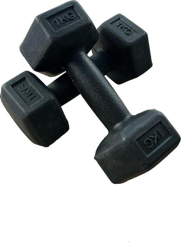 1 kg X 2 Adet Köşeli Plastik Dambıl Ağırlık Seti CKS137 - Image 1
