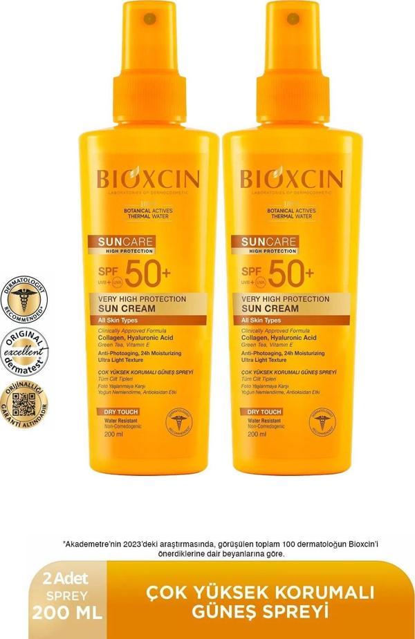 Sun Care Tüm Ciltler Için Güneş Spreyi Spf 50 200 ml 2 adet - Image 1