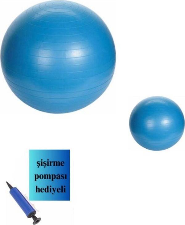 55 cm Pilates Topu + 20 cm Mini Pilates Topu  Seti Pompa - Image 1