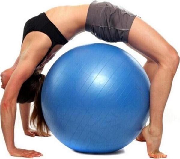65 Cm Mavi Pilates Topu Yoga Plates Egzersiz Topu Ball + Şişirme Pompası Seti - Image 1