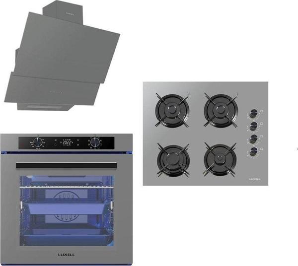 LUXELL PLATINIUM ANKASTRE SET METALIK GRI (A68-SGF3DDT FIRIN+OC88 OCAK+835 DAVLUMBAZ) - Image 1