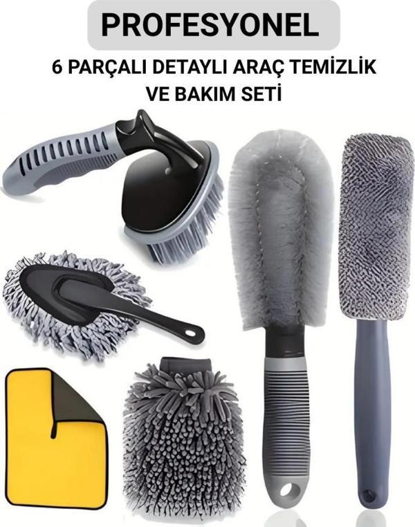 Polham Profesyonel 6 Parçalı Araba, Motorsiklet İçin Detaylı  Araç Temizlik ve Bakım Seti, İç ve Dış Bakım Seti - Image 1