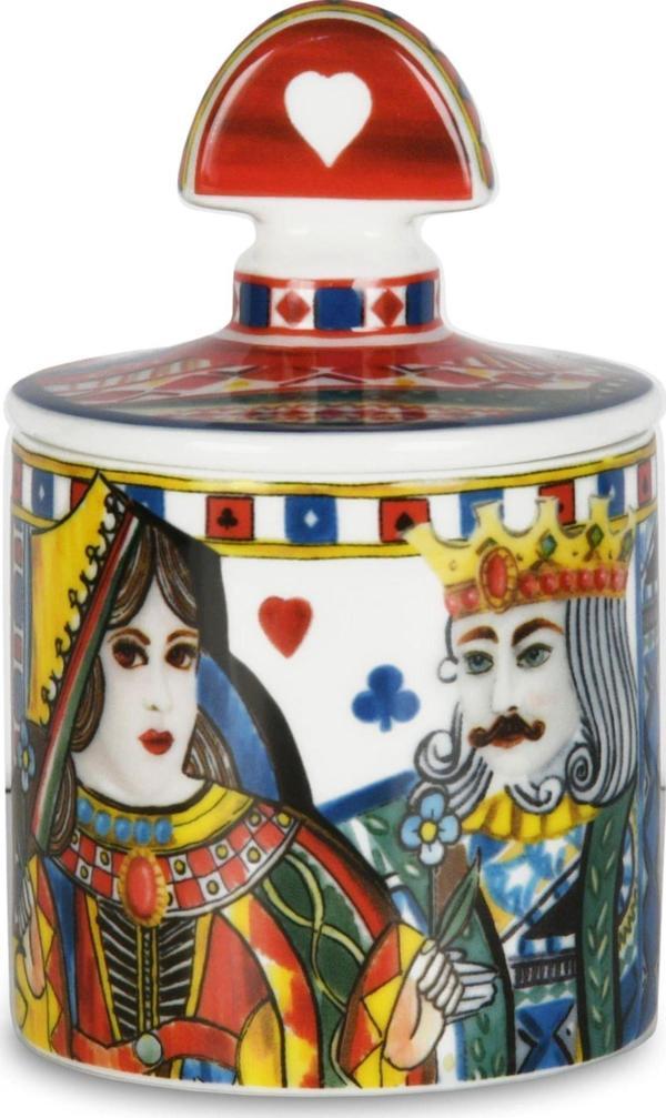 BACİ MİLANO REGİNA KIRMIZI MAVİ PORSELEN KÜP SAKLAMA KUTUSU 11 CM CAN1.REG01 - Image 1