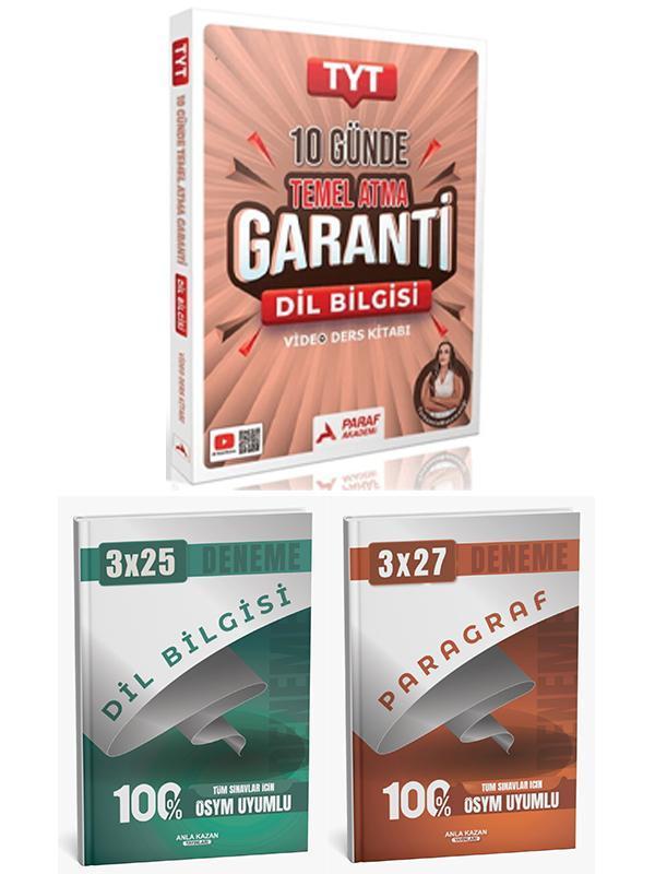 Paraf + Anla Kazan TYT Dil Bilgisi 10 Günde Temel Atma Anla Kazan Deneme 3 lü Set  - Anla Kazan Yayınları - Image 1