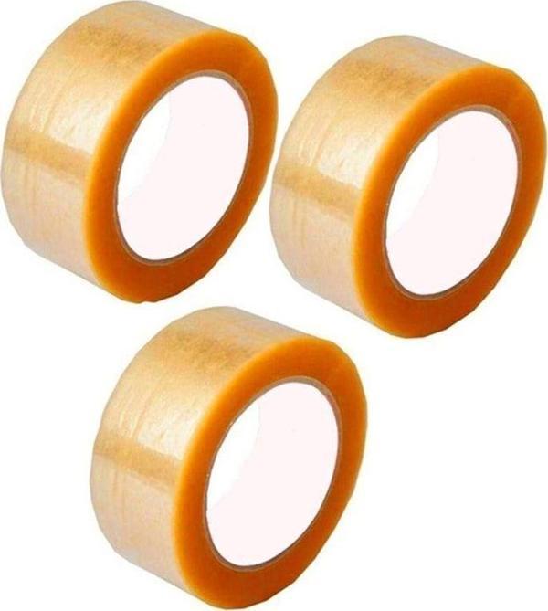 Ambalage 3 Adet 45Mm X 100Mt Hotmelt Şeffaf Koli Bandı Süper Kalite Koli Bantı - Image 1