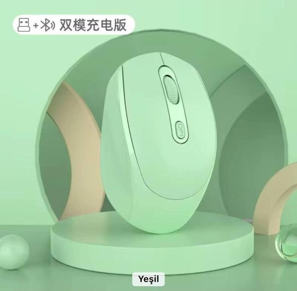 Fioplus Çift Modlu Kablosuz Bluetooth Mouse Şarj Edilebilir Sessiz Tıklama Mouse Tablet Telefon Pc Uyumlu - Image 1