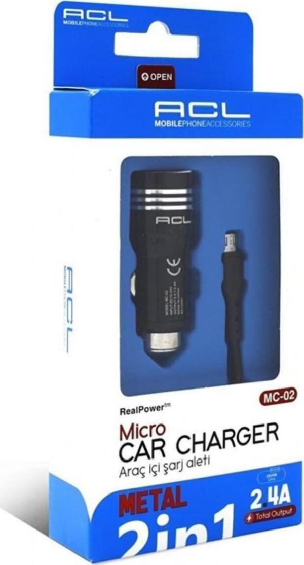 Acl Mc-02 Full Metal Mikro Kablo Araç İçi Sarj Aleti - Image 1