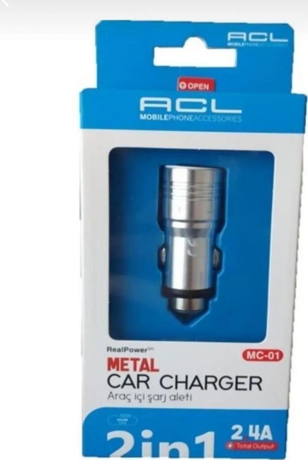 Acl Mc-01 2.4A 2Xusb Full Metal Şarj Başlığı - Image 1