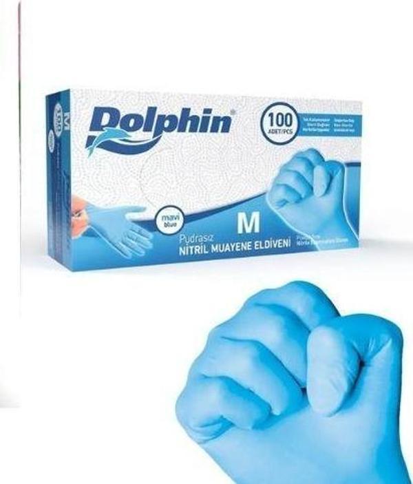 Nitrin Mavi Pudrasız Mavi Eldiven 100lü M BEDEN - Image 1