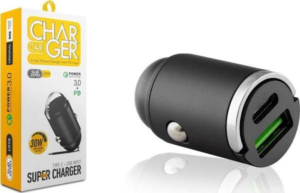 Subzero Cr98 30W 3.0A Hızlı Pd+Usb Çıkışlı Araç Şarj Başlığı - Image 1