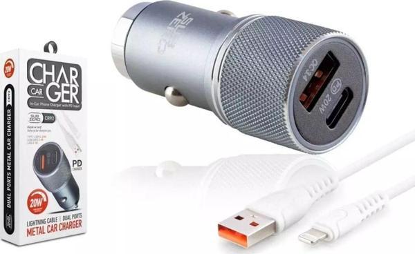 Subzero Cr92 20W 3.4A Hızlı Pd+Usb Çıkışlı İphone Araç Şarj Aleti - Image 1