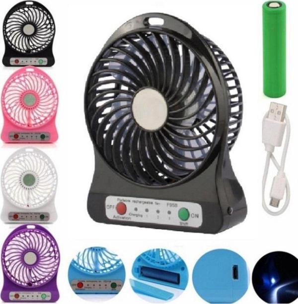 Gunkes Masaüstü Taşınabilir Pilli Şarjlı Vantilatör Usb Fan - Image 1