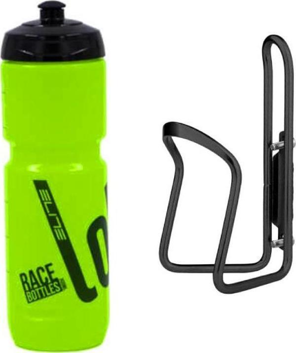 Elite Super Loli 800ml Bisiklet Matara Kafes Seti Neon Yeşil - Image 1