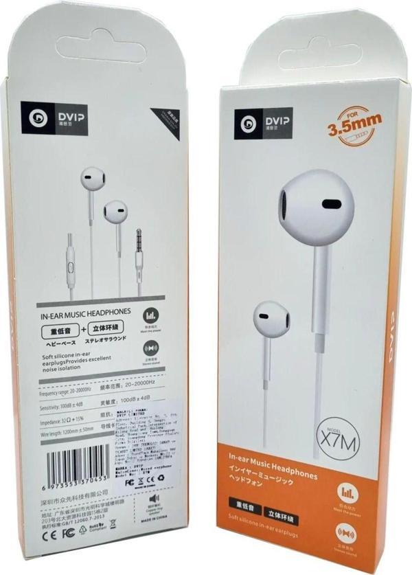 Acakir In-Ear Music Headphones Mikrofonlu Kulaklık Dvip X7M - Image 1