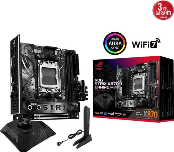 ASUS ROG STRIX X870-I GAMING WIFI AMD X870 Soket AM5 DDR5 8600+(OC)MHz Mini ITX Gaming (Oyuncu) Anakart - Image 1