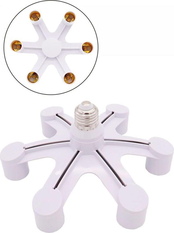 Technostation E27 6Lı Duy Çoğaltıcı - Lamba Duy Çoklayıcı - E 27 6 In 1 Ampul Duy Çoğaltma Studio Lamp - Image 1