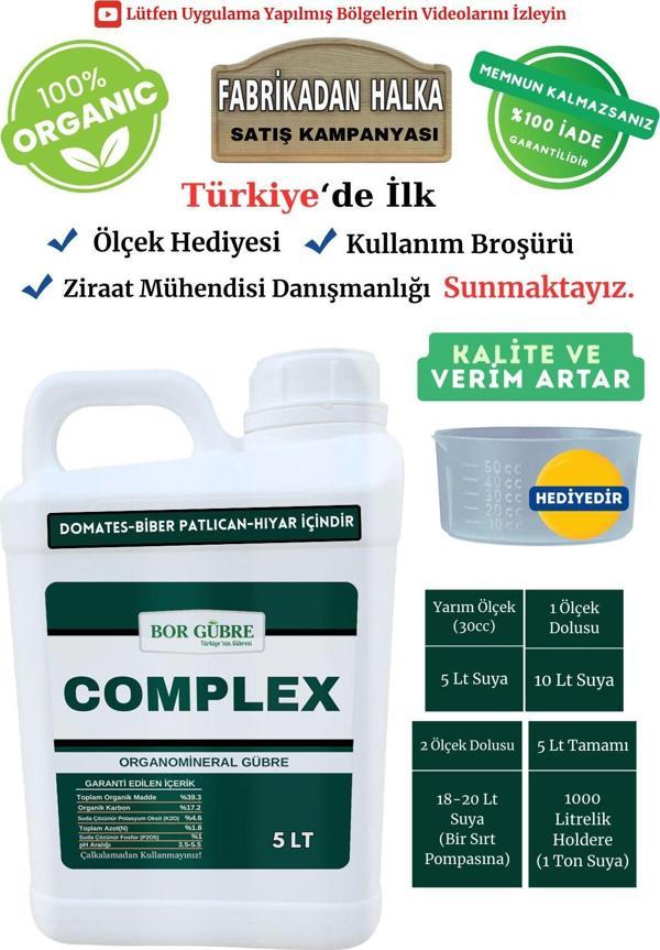 Bor Gübre Domates, Biber, Patlıcan, Hıyar İçin Mikro Elementli Organik Gübre Complex- 5Lt Kalite Artar - Image 1