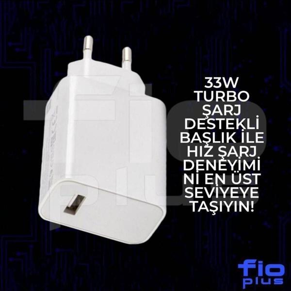 Fioplus 33 Watt Şarj Başlığı Fast Qualcomm Turbo Hızlı %100 Mı Şarj Aleti Xiaomi Uyumlu 33W Şarj Başlığı - Image 1