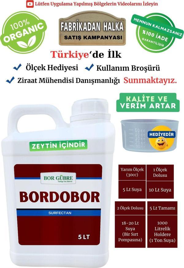 Bor Gübre Bordobor 5Lt- Bordobulamacı Zeytin İçin Gübre- Geliştirir-Korur-Direncini Arttırır - Image 1