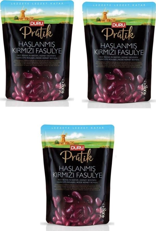 Duru Pratik Haşlanmış Kırmızı Fasulye 400 Gr X 3 Adet - Image 1