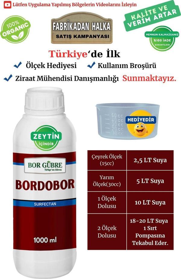 Bor Gübre Bordobor 1000Ml- Bordobulamacı Zeytin İçin Gübre- Geliştirir-Korur-Direncini Arttırır - Image 1