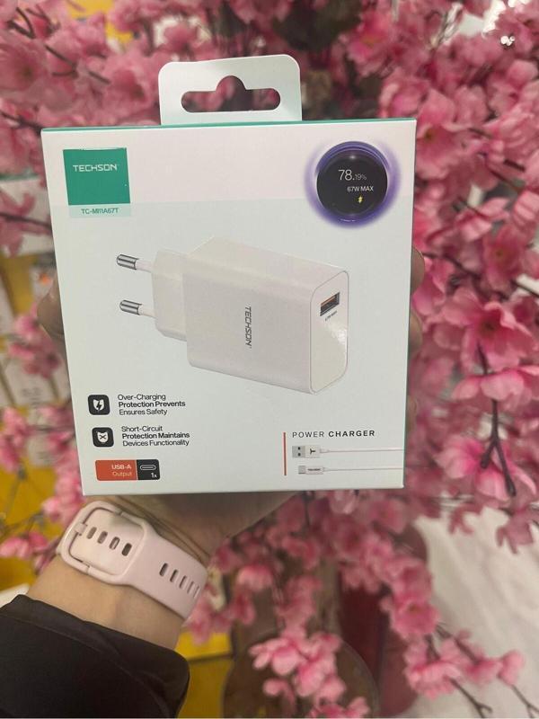 Orjinal Techson Redmi Ve Mi 10/11T/12/13/13T/14/14 Turbo Hızlı Özellikli 67W Usb Type-C Şarj Cihazı - Image 1