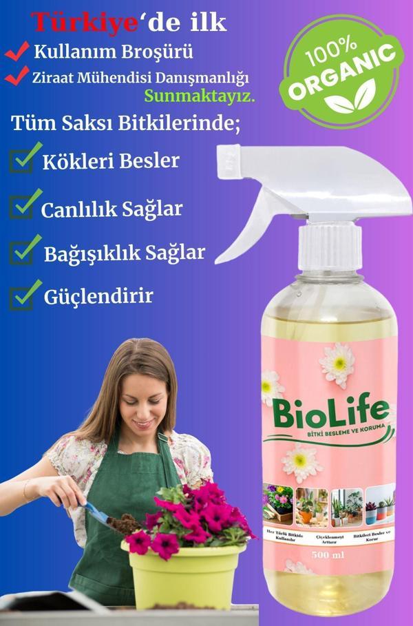 Biolife Bitki Besleme (500Ml) Bitkiler Için Atom Karışım. Bitkilerin Canlanmasını Sağlar. - Image 1