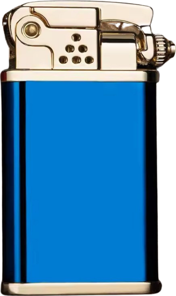 Jobon Tek Torch Pürmüz Gold Lacivert Metal Puro Çakmağı - Image 1