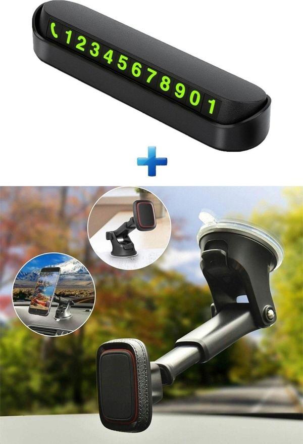 Starefsane Araç İçi Aksesuar Numaratör Ve Vantuzlu Akrobat Telefon Tutucu Seti Tüm Araçlara Uyumlu Araba Süsü - Image 1