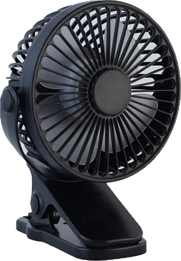 Gunkes 3 Kademe Şarjlı Mandallı 360° Taşınabilir Fan Vantilatör Jh-006 - Image 1