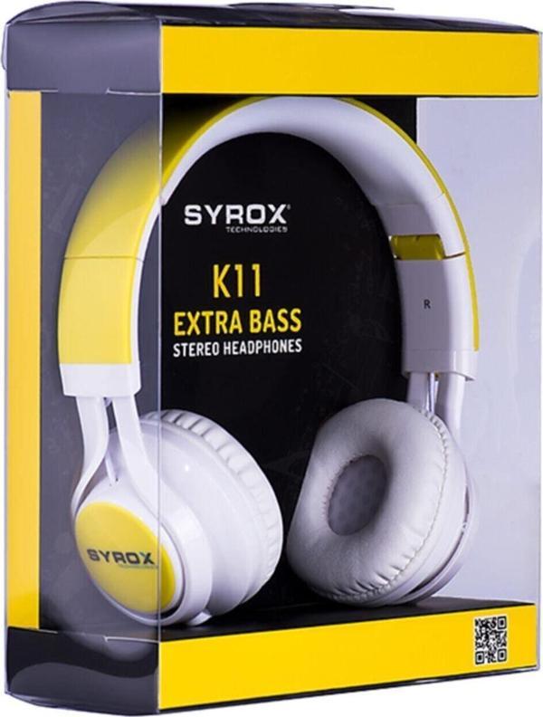 Syrox Xx-47 Sarı K11 Mikrofonlu Stereo Kablolu Kulak Üstü Kulaklık Sarı - Image 1