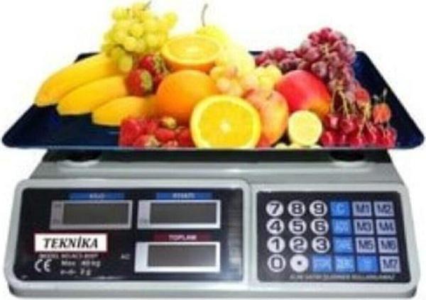 Teknika Acs-809T Elektronik Terazi 40 Kg 2 Gr Hassasiyet Dijital Mutfak Manav Kasap Bakkal Terazisi - Image 1