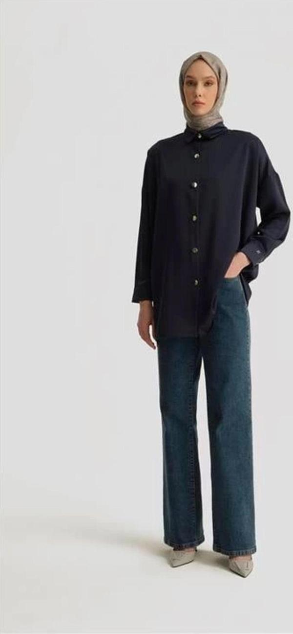 Armine Gömlek Ortd8300-1 Lacivert 2 - Image 1