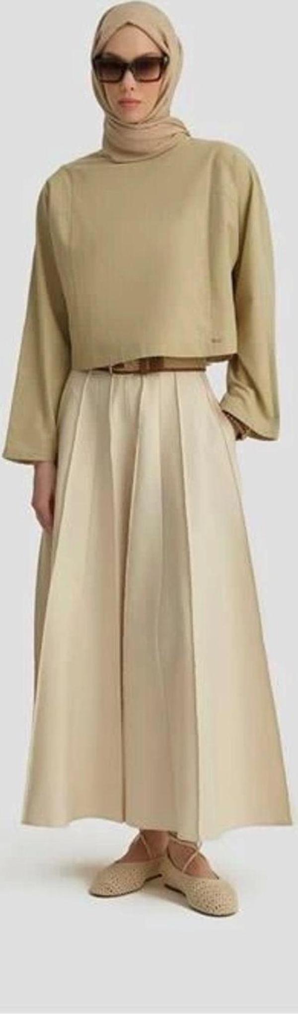 Armine Kup Dikiş Detaylı Basic Bluz 25Y3715 Naturel 1 - Image 1