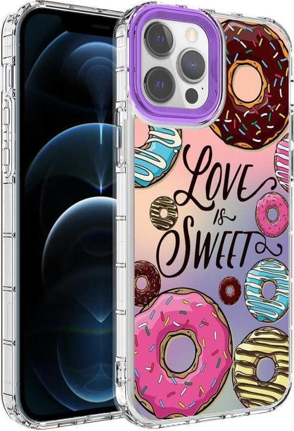 iPhone 13 Pro Kılıf Renkli Desenli Sert Silikon Zore Korn Kılıf NO11 - Image 1